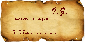 Imrich Zulejka névjegykártya